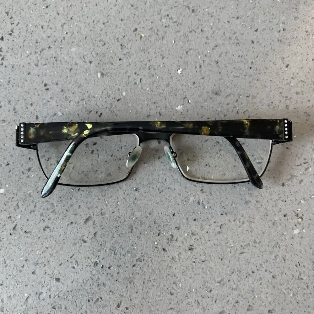 HELIUM PARIS Eyeglasses FRAMES ONLY 4234 MBLK 53 [] 15 135 Flex Hinges Italy